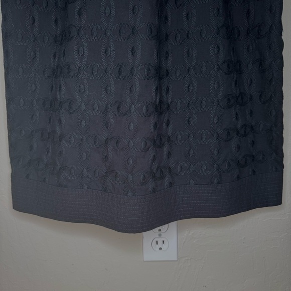 JUICY COUTURE Embroidered Shift Dress Black 100% Cotton A-Line Scoop Neck Size 6 - Picture 14 of 15